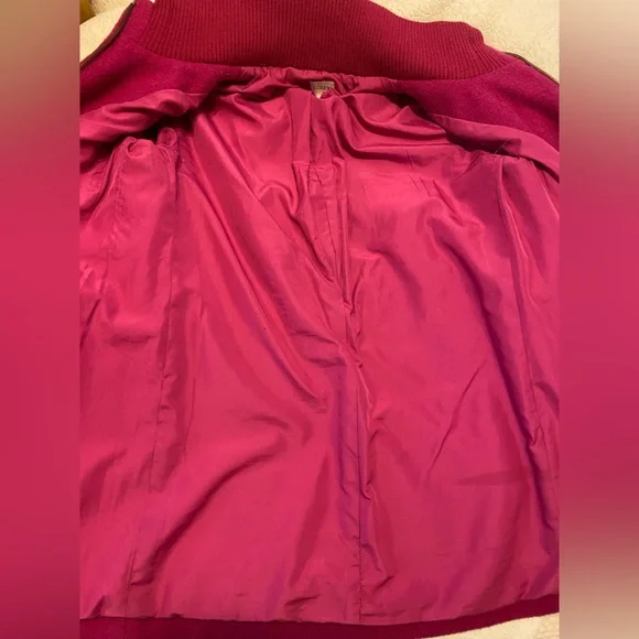 J Crew Village Coat 4 Zip Up Pink Wool Blend Jacket Mock Neck Collar Classic - Picture 11 of 16
